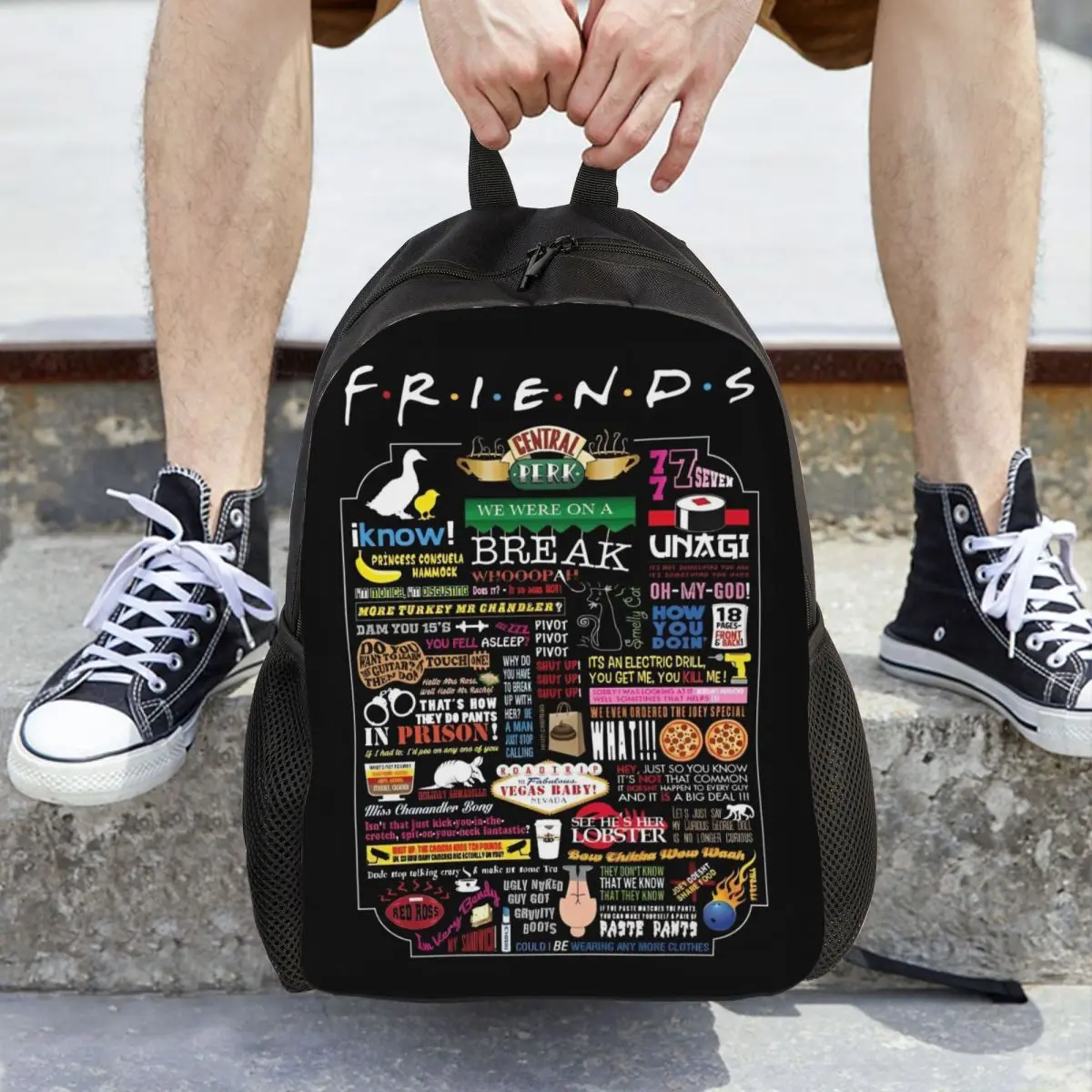 

Friends TV Show Classical Backpack Lightweight Student Business Daypack for Men Women College Canvas Bags