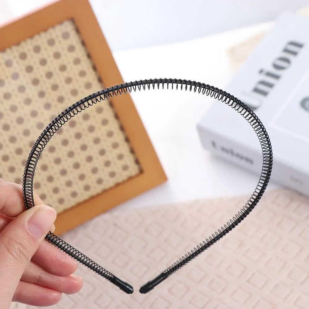 Creative Cross Wave Shape Headband Spring Shape Double Layer Thin Metal Hair Hoop Elastic Headwear Men Hair Bands Wash Face