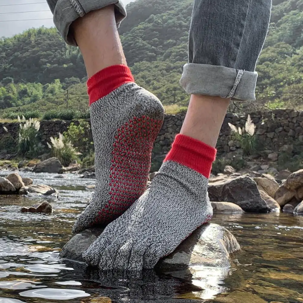 Calcetines con 5 dedos para hombre, medias antideslizantes y antipinchazos para senderismo al aire libre, deportivas para cinco y 5 dedos