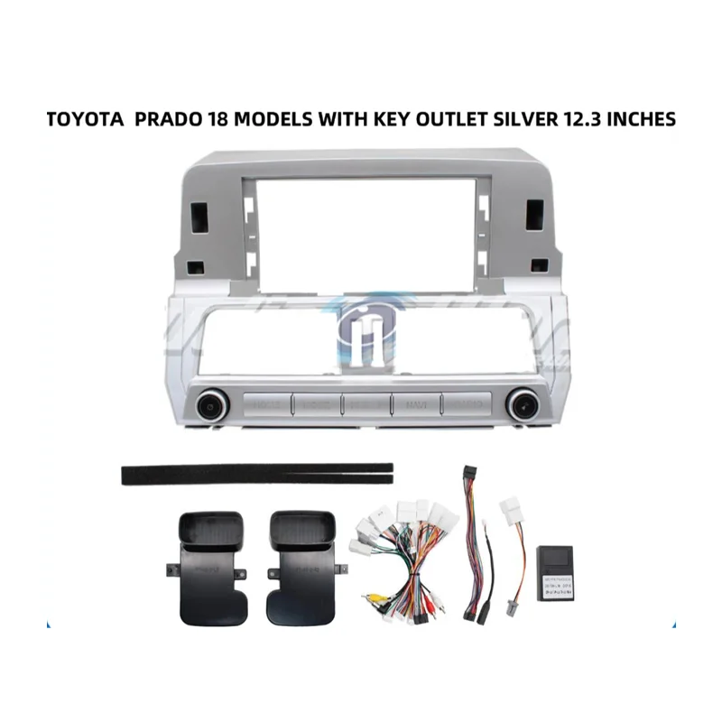 12.3 inci untuk 2018 TOYOTA PRADO bingkai Radio mobil Stereo GPS MP5 Android Player 2 Din Fascias Panel penutup bingkai dasbor