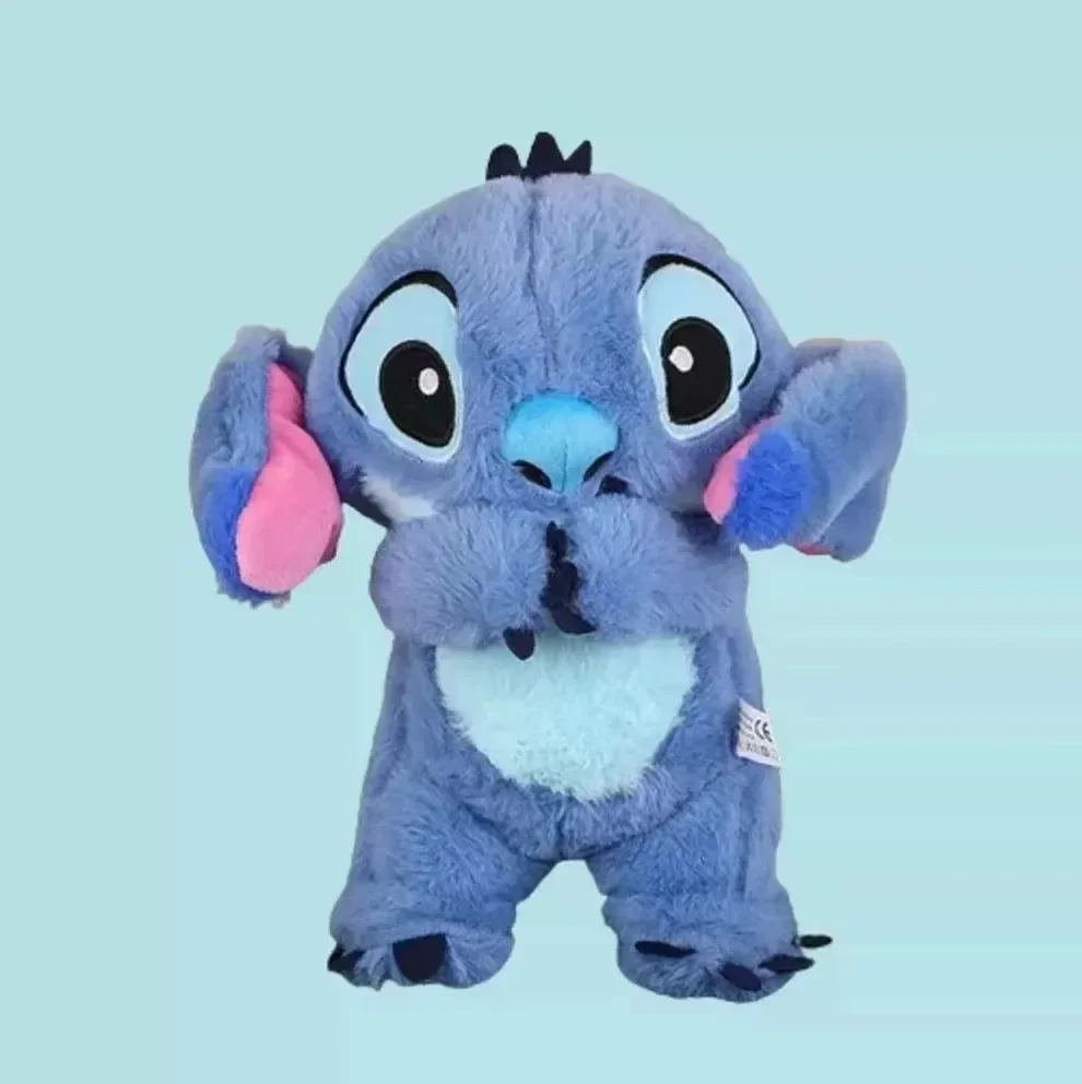 Disney Stitch ตุ๊กตา Plush Breath Girls Peluche Lilo & Stitch Kawaii บรรเทาของเล่นอะนิเมะเด็กเพลง Light Sleep ของเล่นรุ่น Xmas ของขวัญ