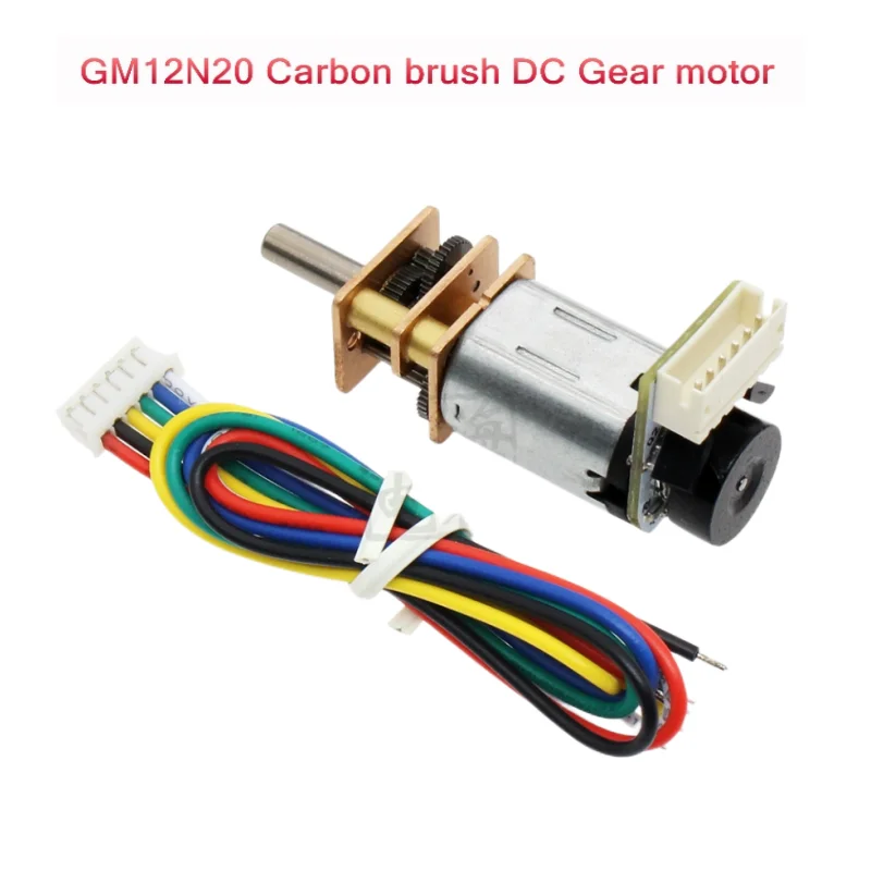 

GM12N20 6V12V DC Gear Motor 7ppr Magnetic Hall Encoder Incremental Carbon Brush Material Shaft Length 7.7mm 1:298