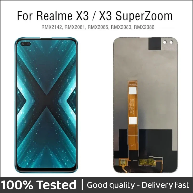 

6.6" For Realme X3 SuperZoom RMX2086 RMX2142 RMX2081 RMX2085 RMX2083 LCD Screen Display Touch Digitizer Panel Assembly