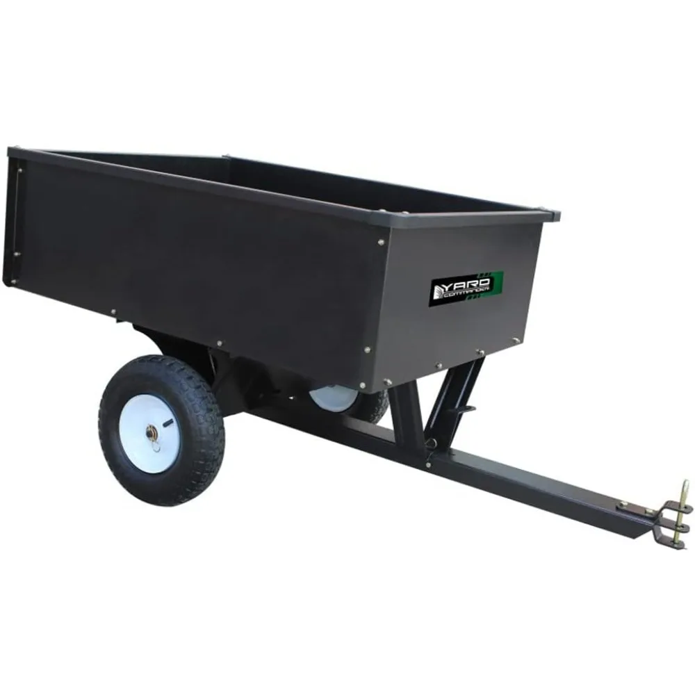 Heavy Duty Tow Behind ATV Trailer Steel Dump Cart - 10-Cubic Feet and 400-Pound Capacity - Garden Utility Trailer - Trailers