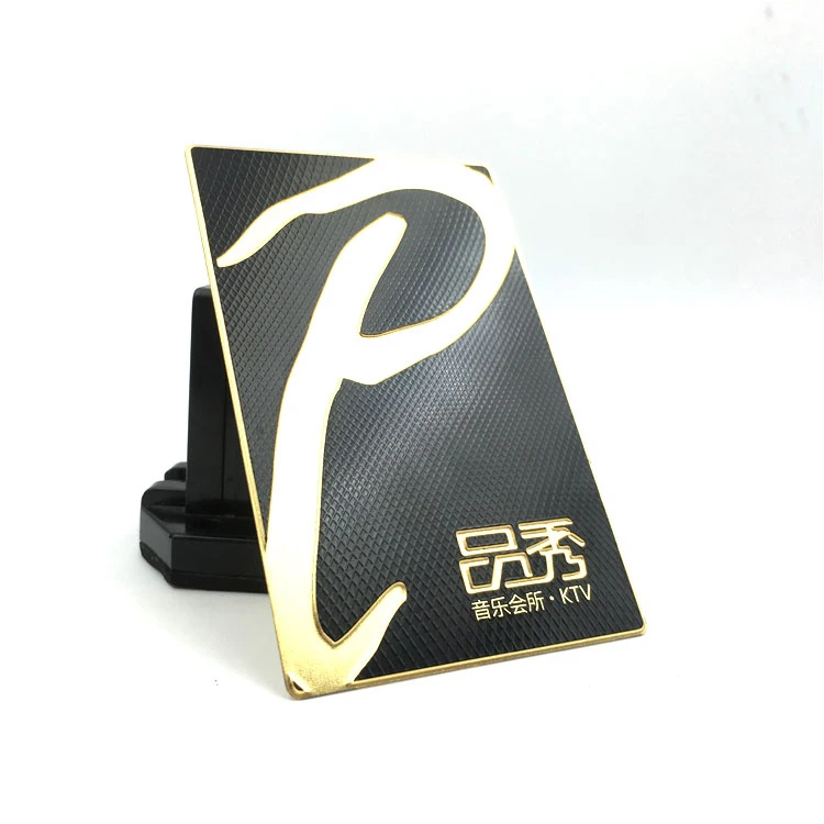 Customized query 2025 Wholesale 304 Stainless Steel Material Custom Printing Services Durable Black and Gold Metal Cards for VIP