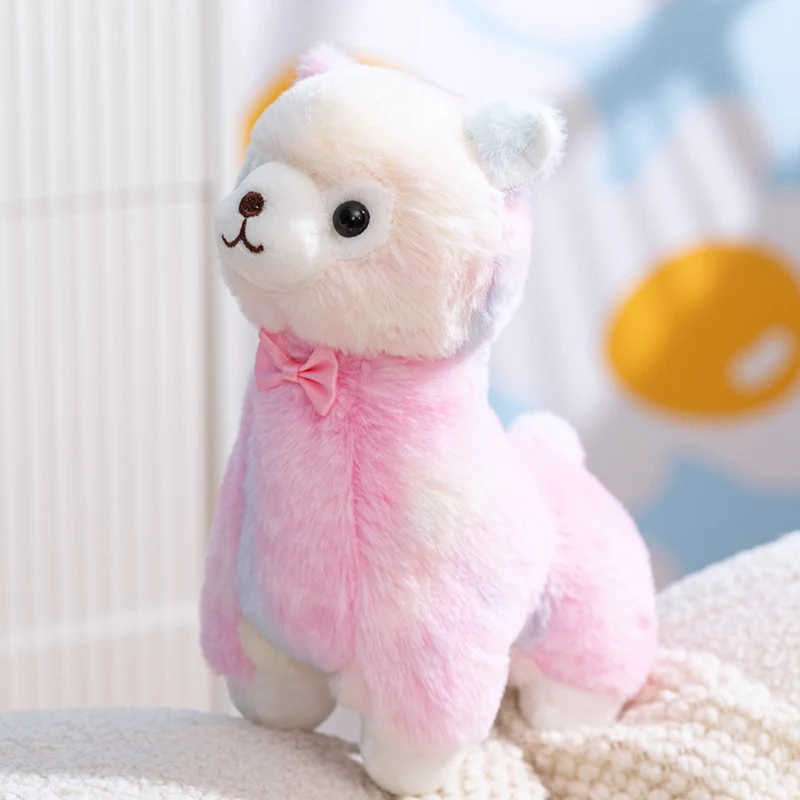 Juguete de peluche de Alpaca colorido de 3 estilos, mascota de postura de pie, muñeco de peluche de oveja, muñeco de compañía para dormir de Alpaca bonito para chico