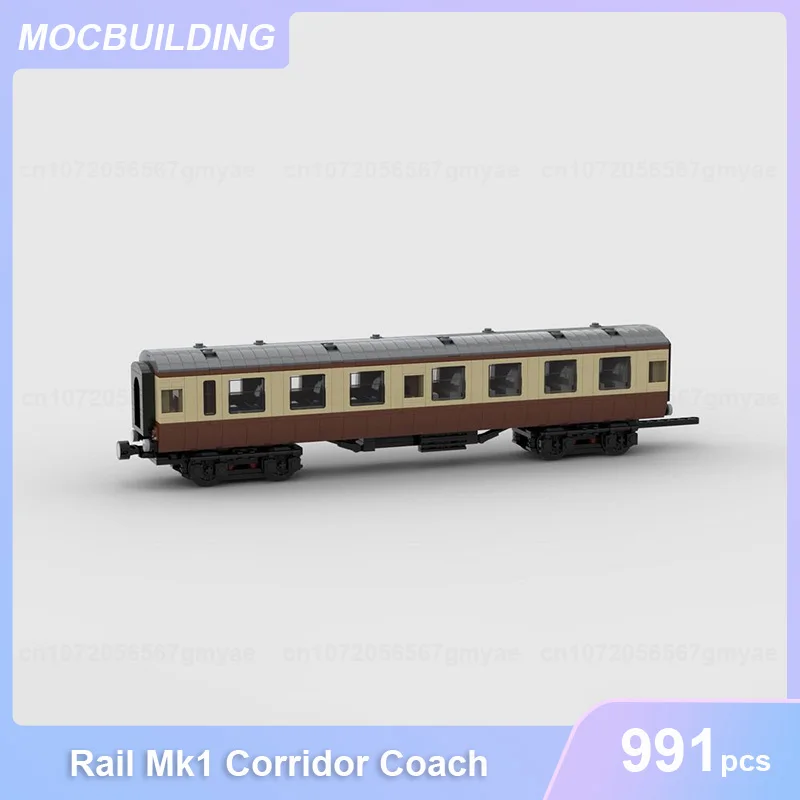 

Rail Mk1 Corridor Coach Model MOC Building Blocks DIY Assemble Bricks Train Educational Creative Transportation Toys Gift 991PCS