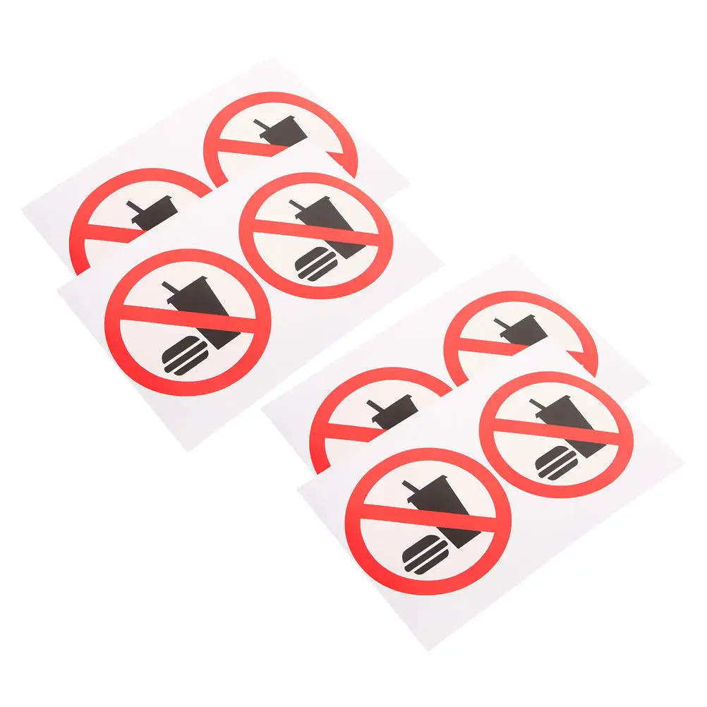 

4Pcs No Food Or Drink Allowed Stickers PVC Adhesive Warning Signs for Retail Stores Restaurants Offices Indoor Outdoor Use Clean