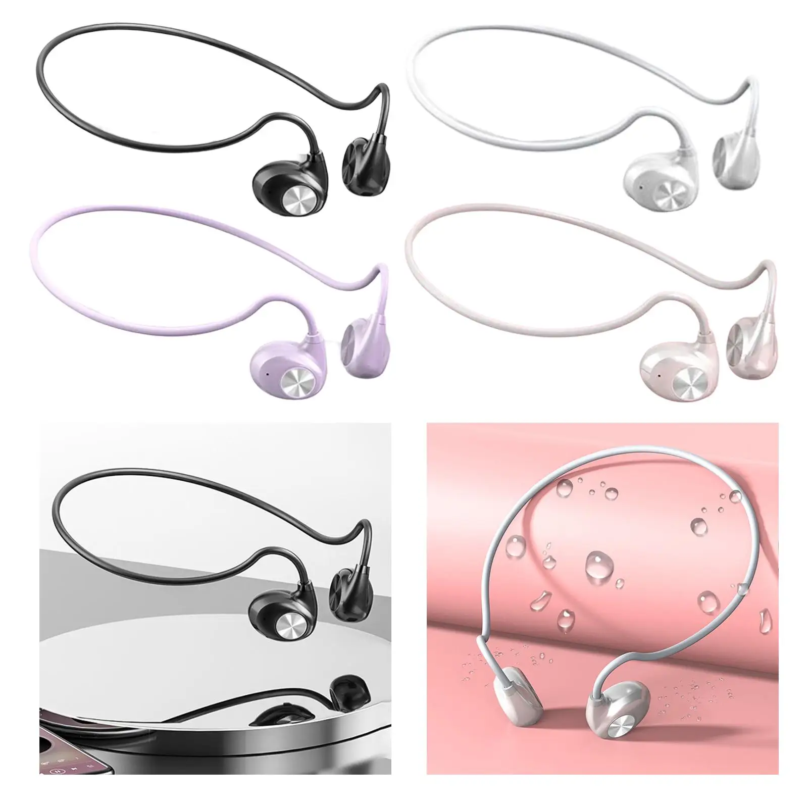 Air Conduction Headphones BT 5.3 Bendable for Running Swimming Workout