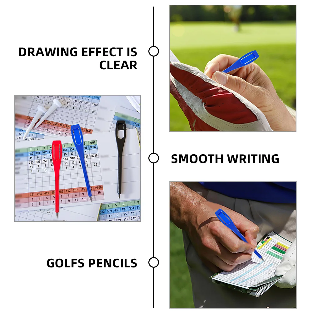 

30pcs Golf Black Golfing Pencil Red Blue Colors Portable Drafting Tools Portable Golfs Pencils for Practice Competition