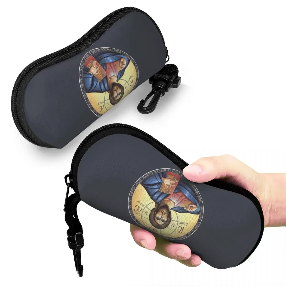 

Christ Pantocrator Orthodox Icon Shell Glasses Case Protective Sunglasses Box Women Men Soft Eyeglass Bag Pouch