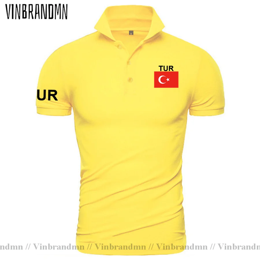 Polo de Turkey TUR para hombre, camiseta de manga corta con estampado de marcas blancas para el país, 2022 algodón, bandera del equipo nacional,