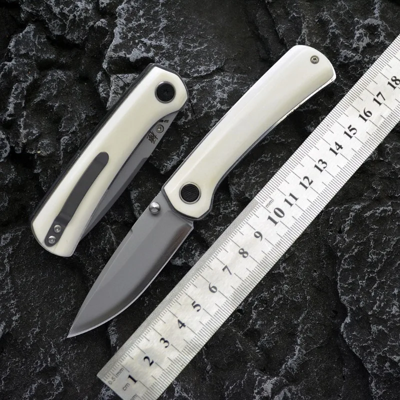 

New Portable Folding Knife VG10 Blade Cow Bone Handle Camping Survial Outdoor Hunting Tactical Pocket Fruit Knives EDC Multitool