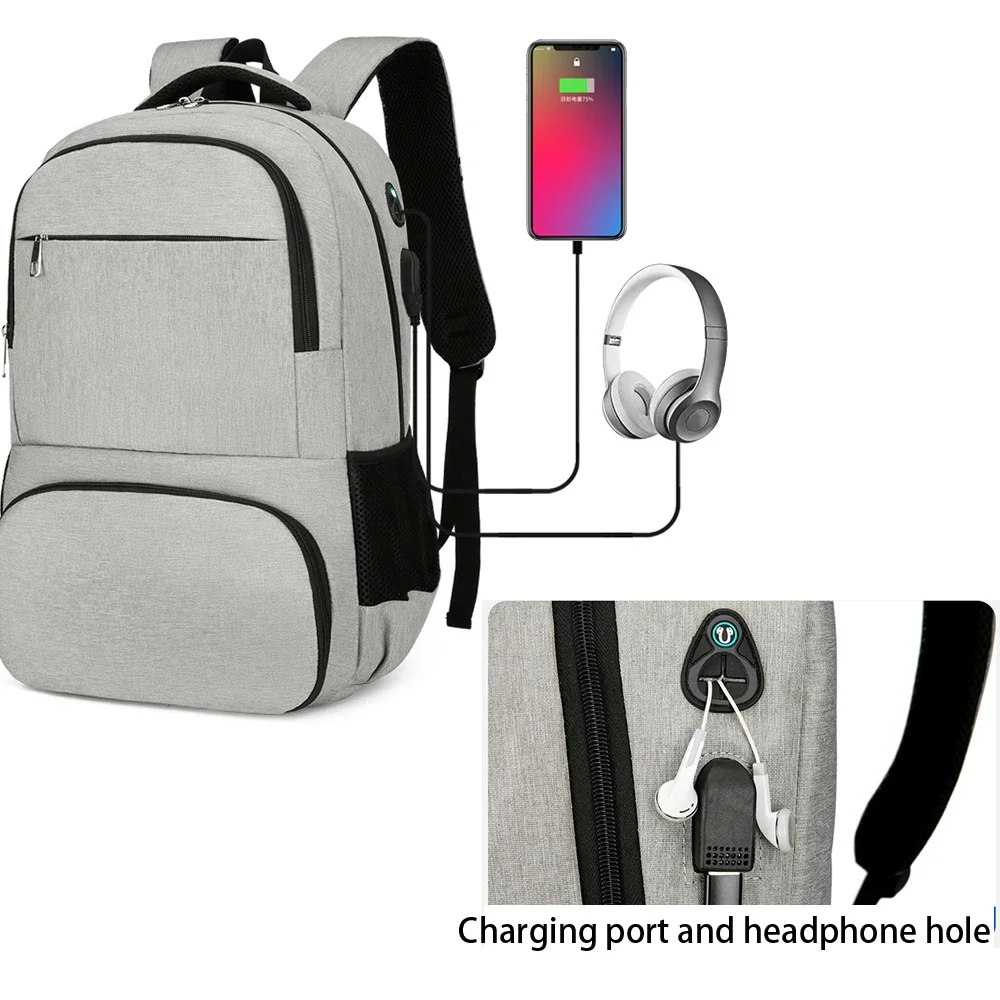 SYZM Men Business Backpack with USB Port Laptop Bag Aluminum Foil Thermal Insulation Bag Camping Picnic Backpack Lunch Bag