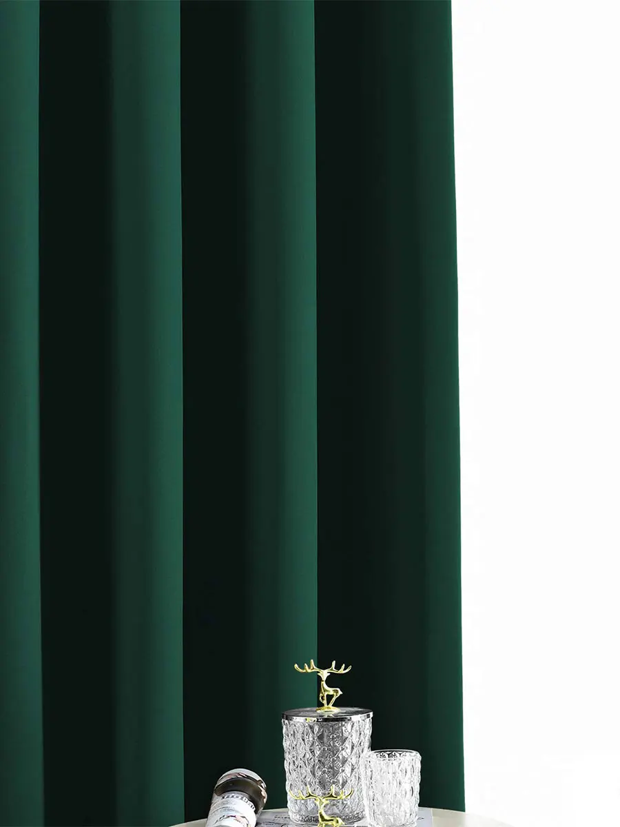 Emerald Green Window Curtains 84 Inch for Living Room - Room Darkening Sleep Well Blackout Curtain Grommets Drapes for Bedroom