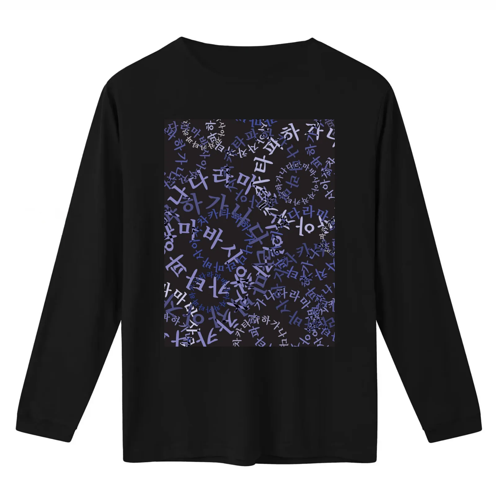 Korean language (Hangul) T-Shirt Summer Casual Cotton Tee Oversized Streetwear Tops Vintage Graphic Print Unisex Men Women