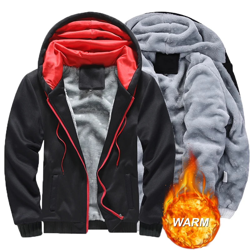 Męska bluza z kapturem zimowa gruby ciepły polar bluzy z kapturem na zamek kurtka codzienna odzież sportowa męska Streetwear bluza bluza Unisex