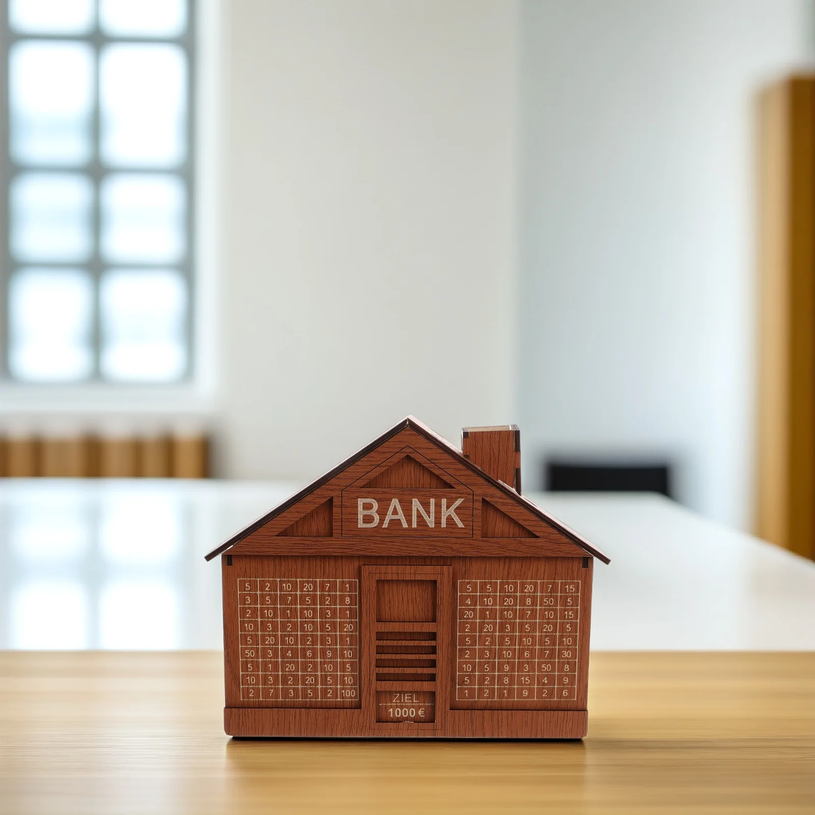 Creatieve houten huis spaarpot voor kinderen 1000 besparingen doel decoratieve houten spaarpot muntcontainer spaarpot voor kinderen