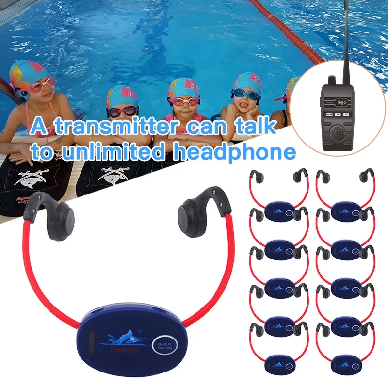 DORADO 10 H902 Magnetic Charging Bone Conduction Headset And 1 H800 BT Transmitter Aquatic Swimming Training Coaching System