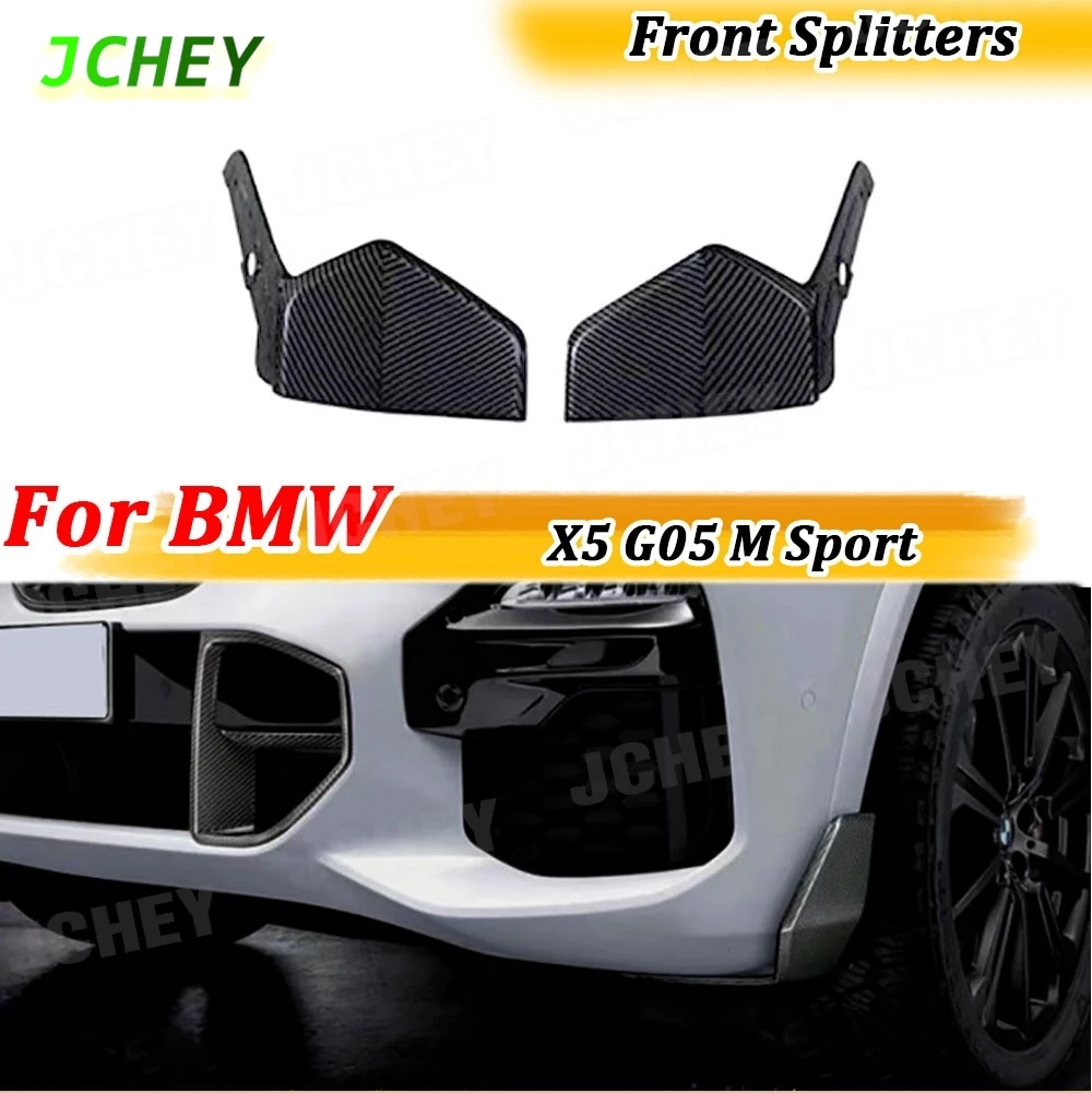 

JCHEY Front Lip Splitters Flaps Spoiler Canards Carbon Fiber For BMW X5 G05 M Sport 2019+ ABS Bumper Aprons Car BodyKit