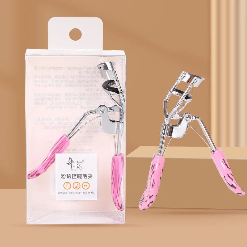 Eyelash Curler Stainless Steel Eyelash Curler Stereotyped Leopard Handle Portable Tweezers False Eyelashes Auxiliary Curler