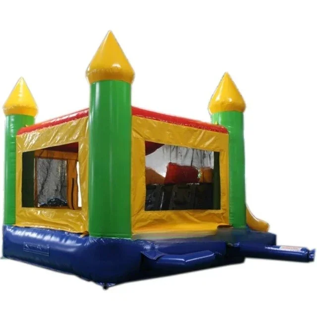 2023 HappyIsland Commercial Grade Bounce House Starter Pack 5 Inflatable Bouncer Slide Suits Green and Purple with Accessories