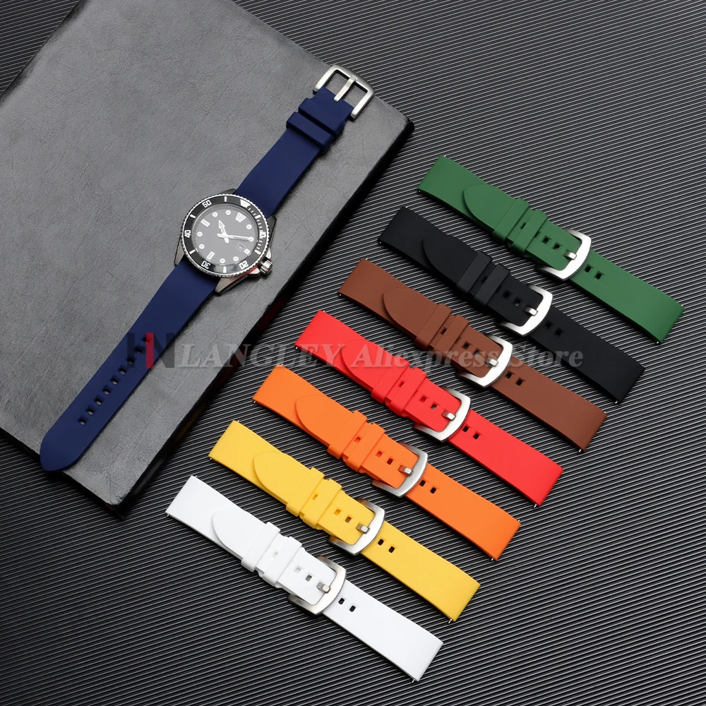18mm 19mm 20mm 21mm 22mm 24mm Soft Silicone Waterproof Watch Strap for Rolex for Omega for Casio Belts Quick Release Bracelets image 3