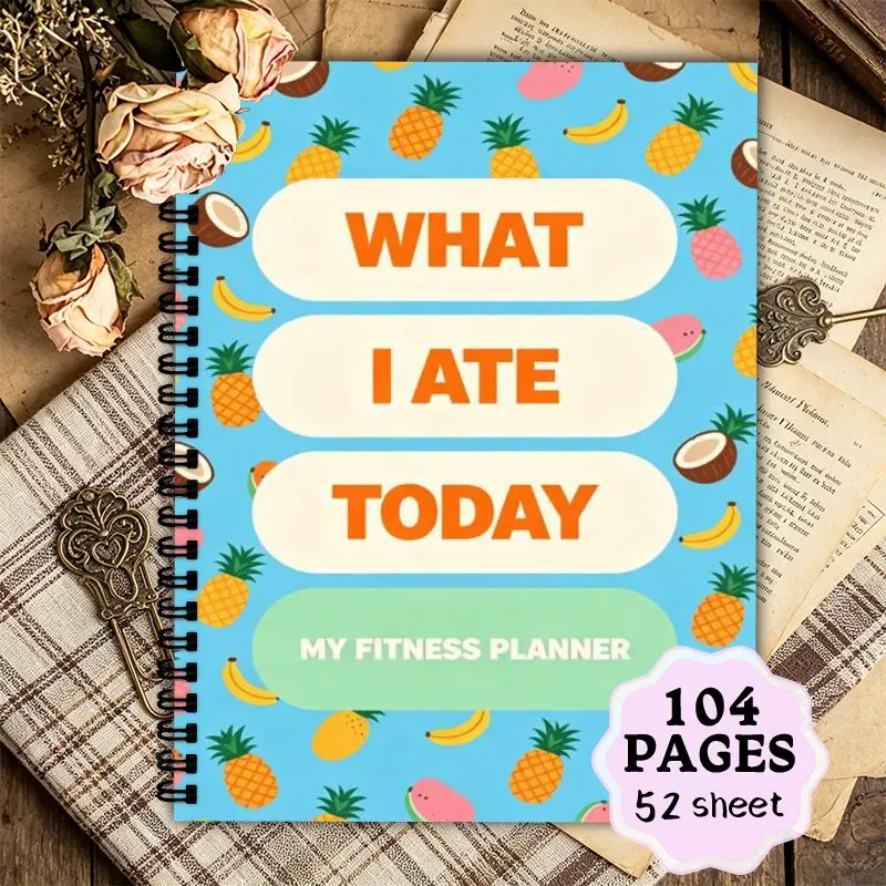 A5 Fitness Journal Notebook, with 12 Week Pounds Lost & Body Measurements Tracker for Exercise Wellness Diet Management