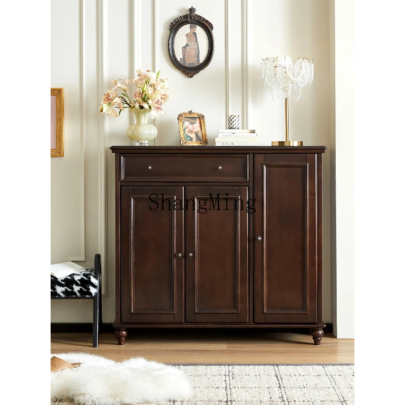 

SM household solid wood door wall-mounted integrated cabinet small apartment living room storage large capacity shoe cabinet