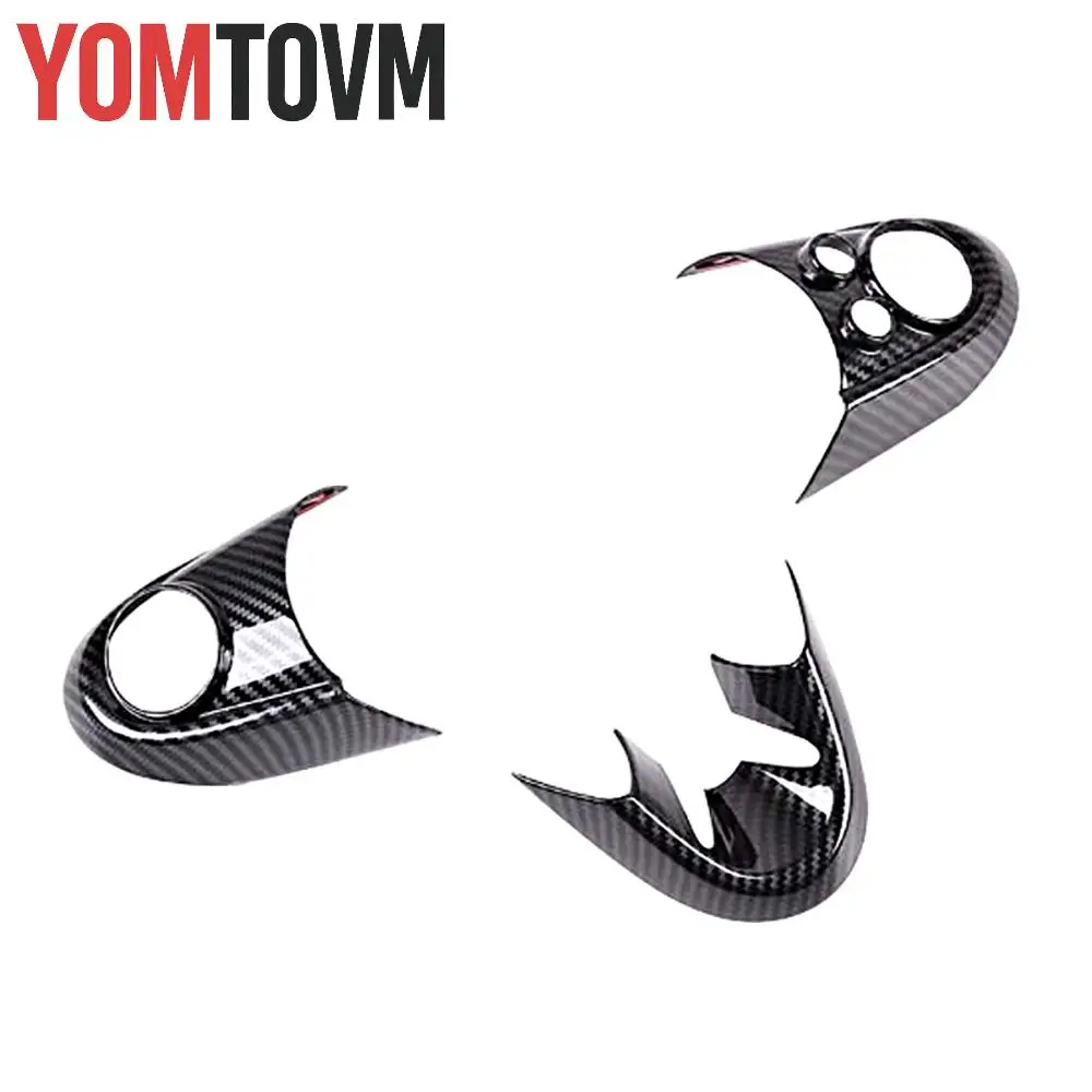 

3 шт., декоративная накладка на руль из углеродного волокна для BMW MINI Cooper F55 F56 2016-2020