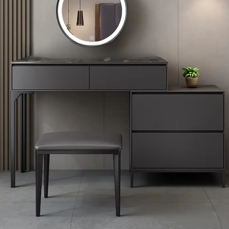 

Dresser with lamp mirror Home retractable dressing table Apartment bedroom