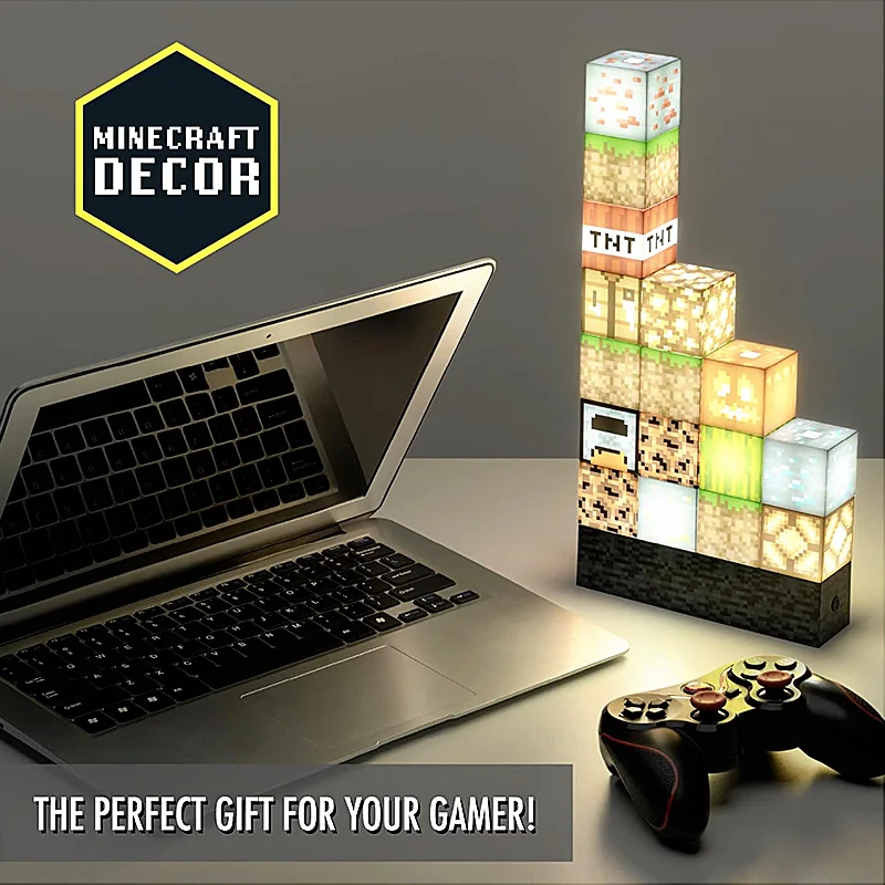 Genuine Minecraft Building Block Lights Architecture Independent Luminescence Combinable Blocks Modeling Night Light Gift