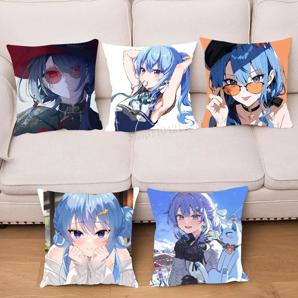 Suichan Hoshimachi Suisei Animation H-Hololive Pillow Case Square Pillow Bedroom Sofa LeisureCarLivingRoom Home Decoration 40X40