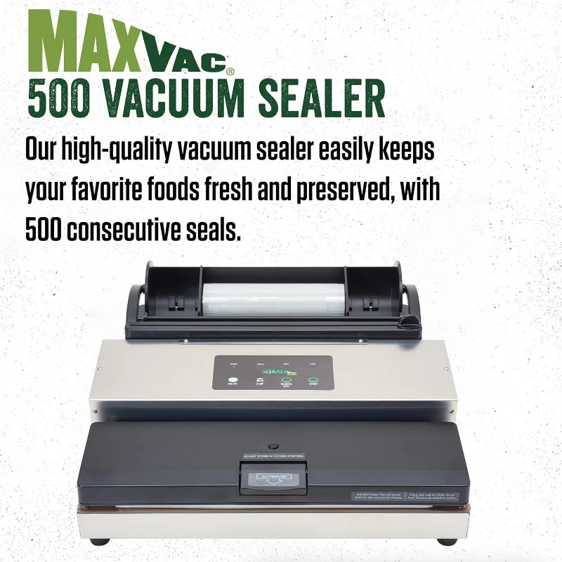 Products 500 Aluminum Vacuum Sealer with Removable Bag Holder and Cutter, Silver and Black