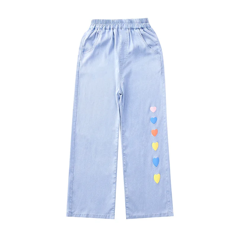 Girls' pants summer fried street foreign style children's medium and older children's Tencel trousers children's clothing