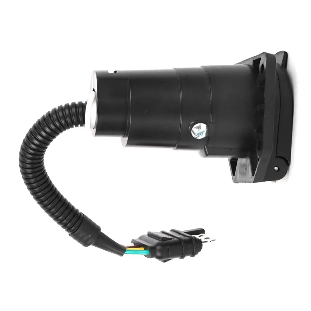 

6-24V Trailer Adapter Plug 4 Way Flat Waterproof 4 Pin to 7 Pin Adapter 7 Way Round Waterproof Connector Towing Equipment