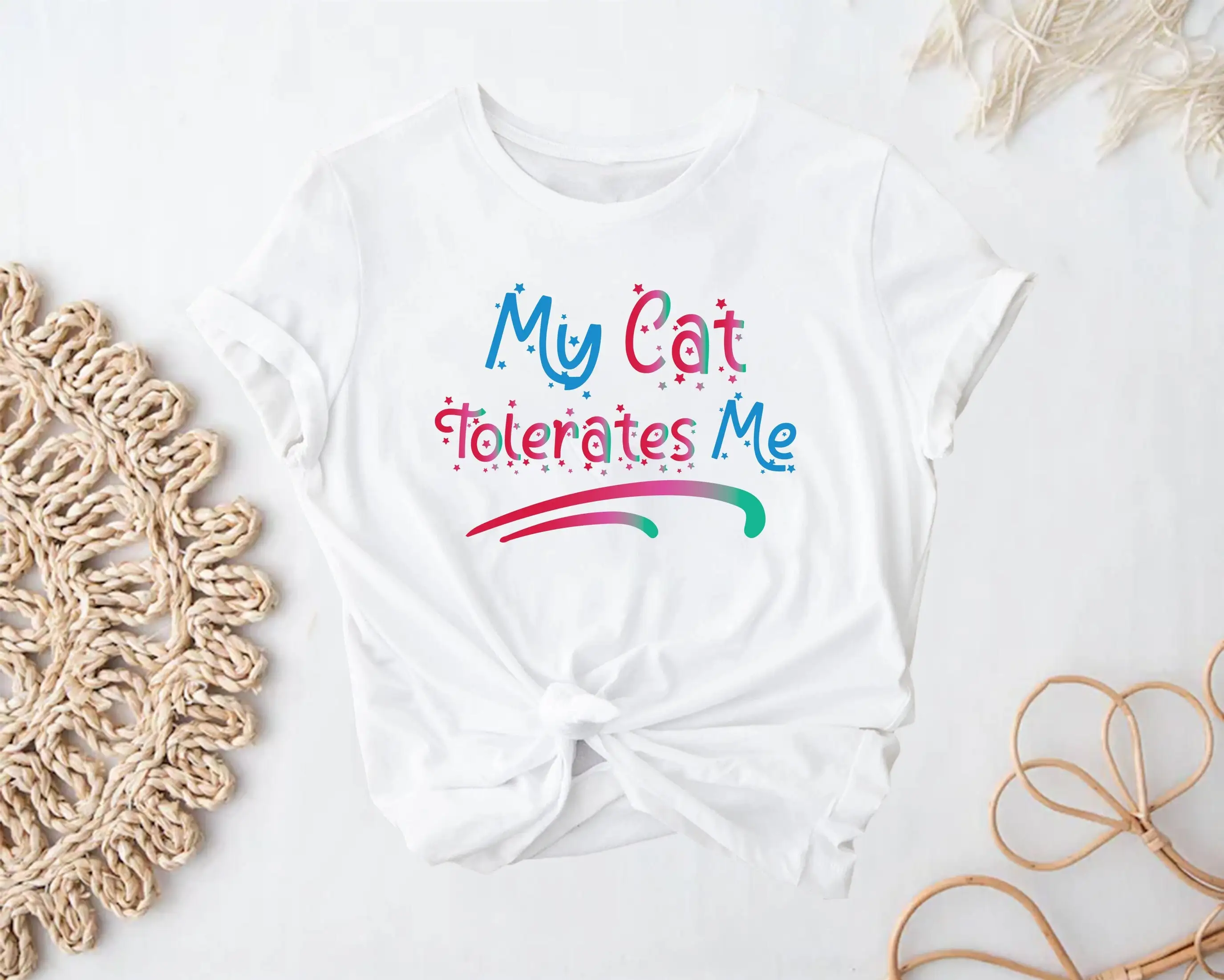 My Cat Tolerates Me Rescue T Shirt Owner Lover Pet Animal