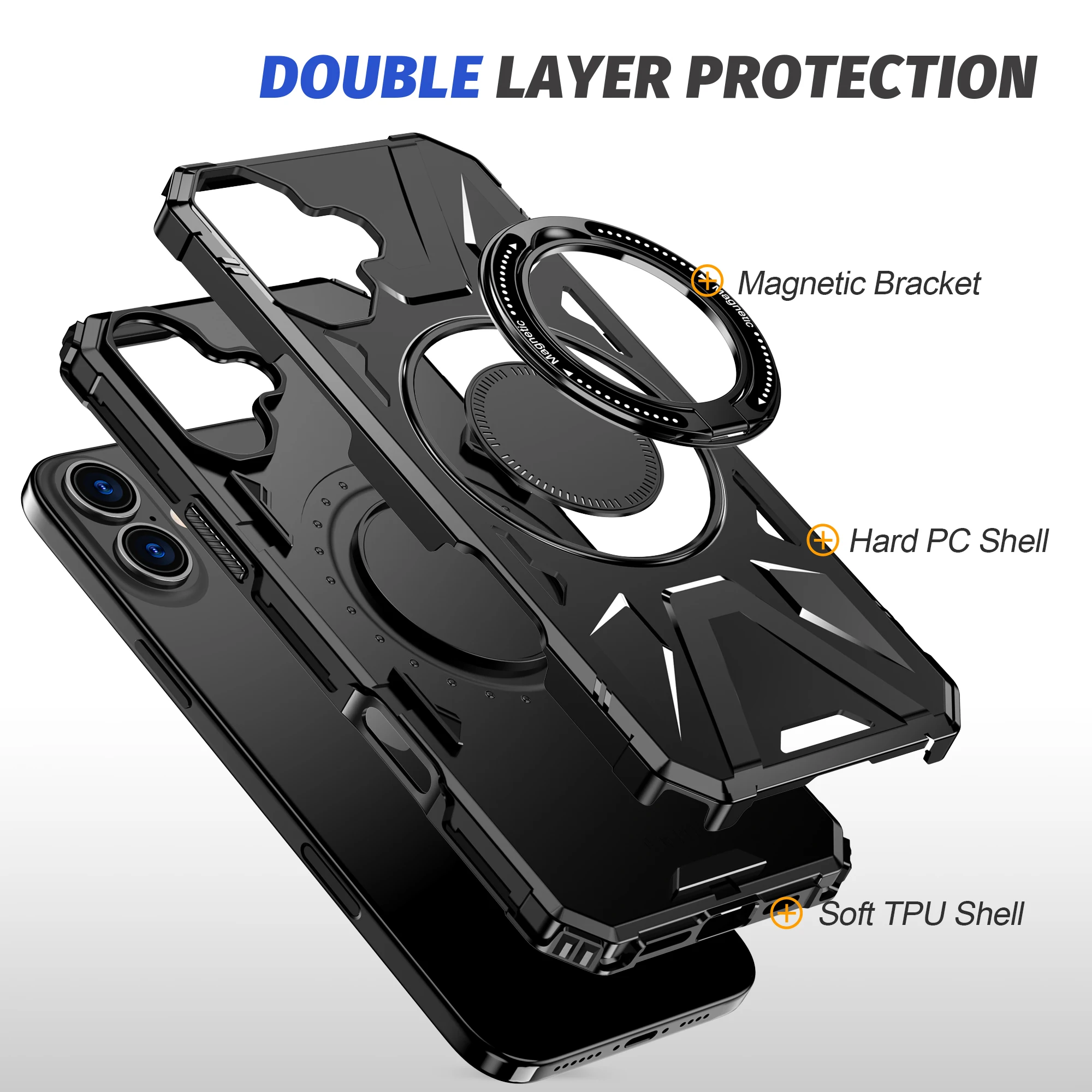 Armadura giratoria plegable funda con soporte para Iphone 17 Pro Max Air 16 Plus Iphone17 Pro Iphone16 accesorios para teléfono