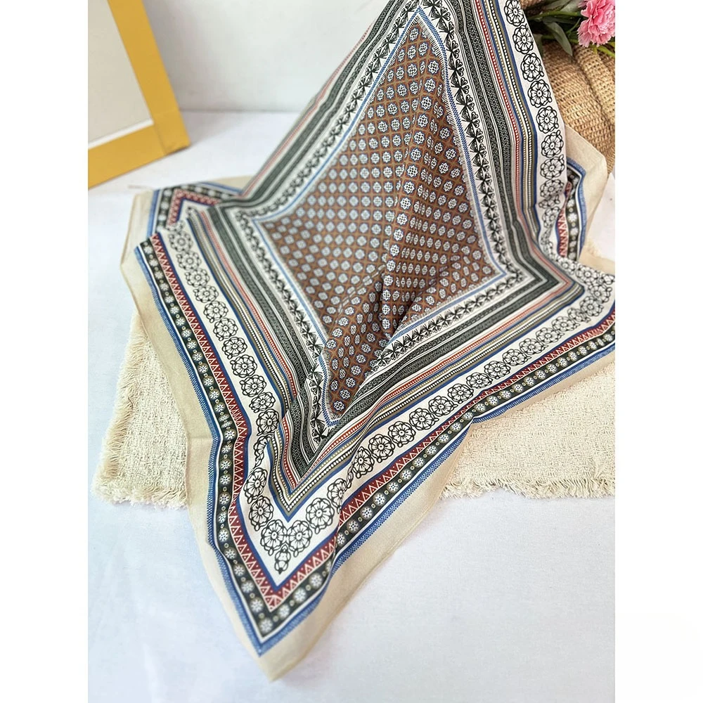 

Breathable Cotton and Linen Scarf, Soft Skin-Friendly Neck Warmer, Versatile Small Silk Scarf