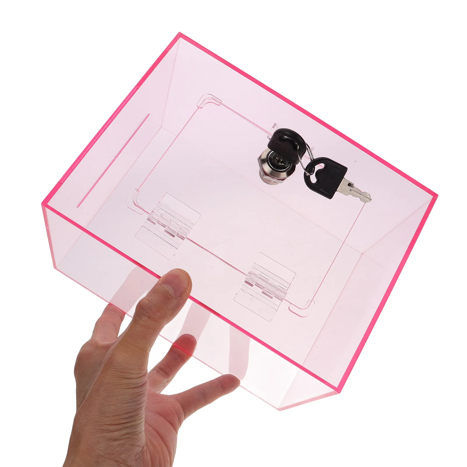 صندوق جمع الحروف القابل للقفل ذو سعة كبيرة من الأكريليك الشفاف لترخيص التصويت وتخزين البريد العام #5