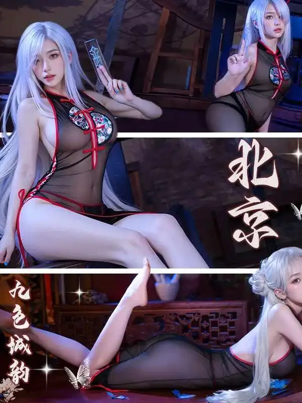 مثير شبكة الدانتيل شير شيونغسام الساخن إغراء شفاف موحدة منامة فستان أنيق تانك فستان قصير 2025 بلايز جديدة 6D4J