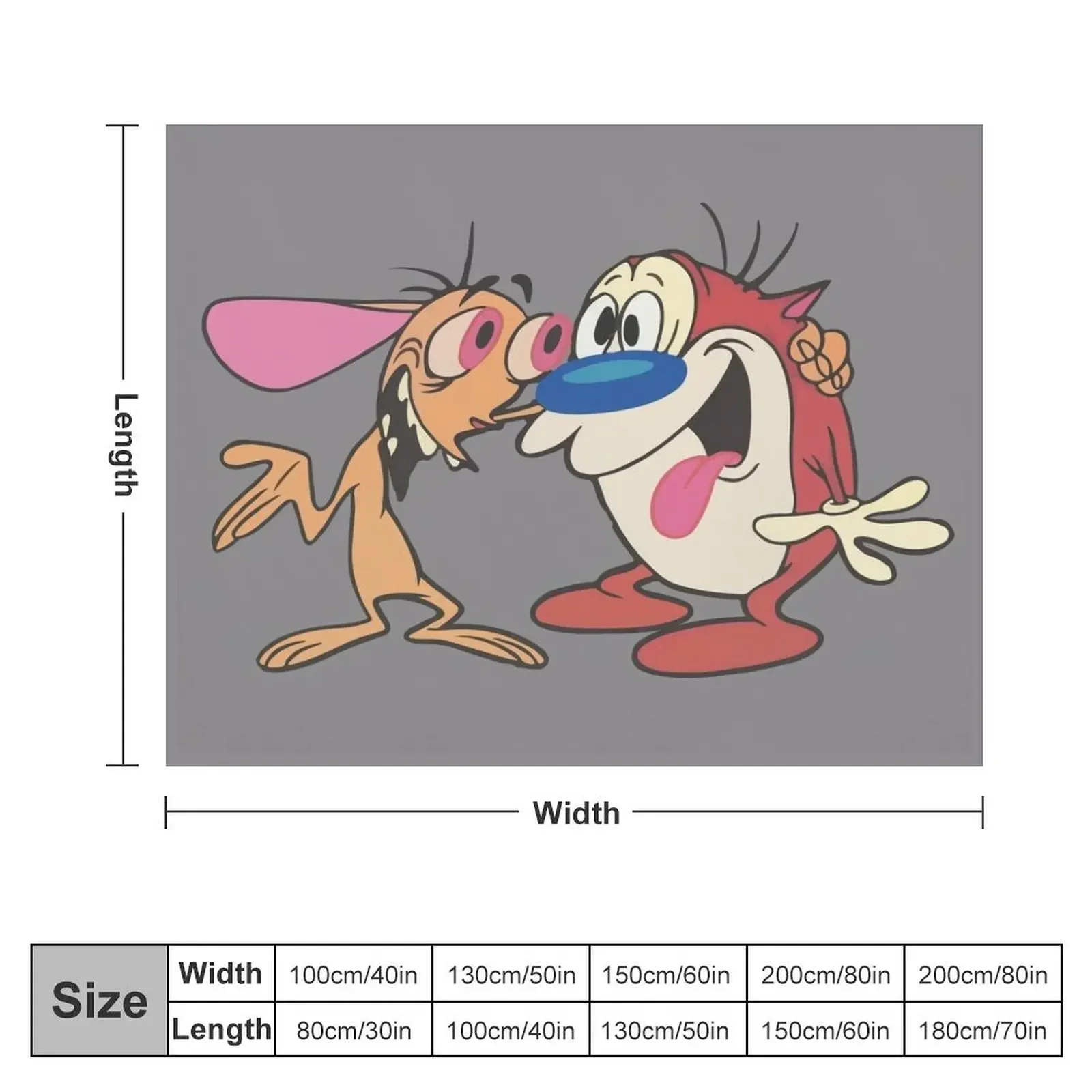 Ren and Stimpy BFF Throw Blanket Heavy Thermal Soft Beds For Baby Blankets