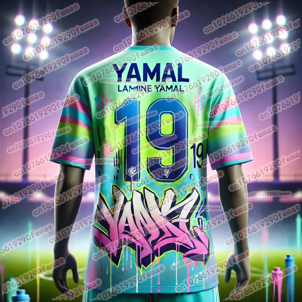 تي شيرت يامال فاشن لكرة القدم سوبر ستار ثلاثي الأبعاد مطبوع للرجال تي شيرت تذكاري، مسامي ومريح للمباريات اليومية #1