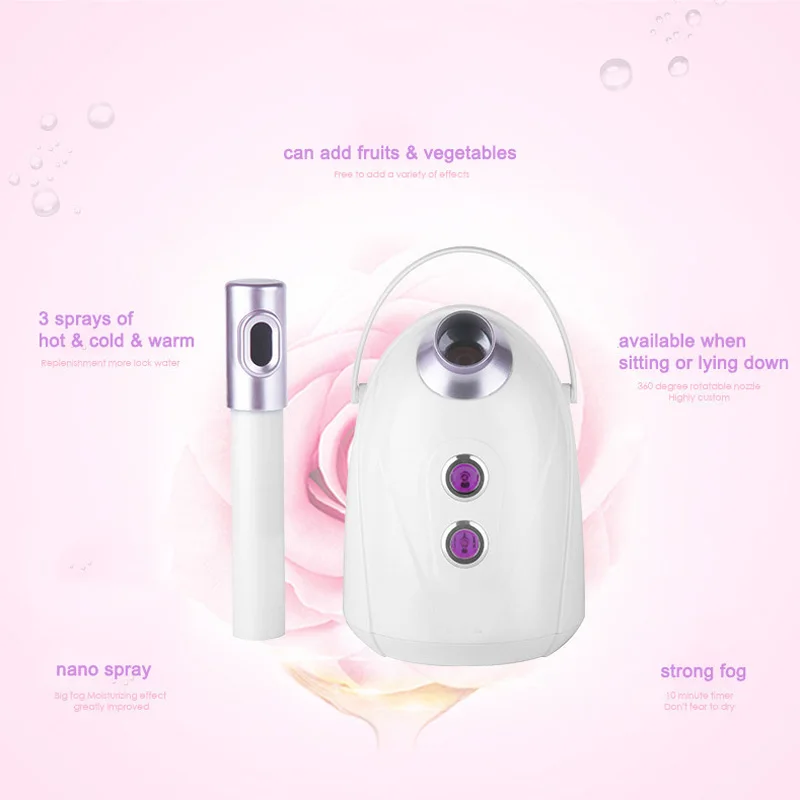 صالون المنزل استخدام جهاز البخار للوجه الأوزون البخار الأيونية الساخن ضباب المرطب البخاخة ترطيب التطهير تنظيف المسام أداة العناية بالبشرة #4