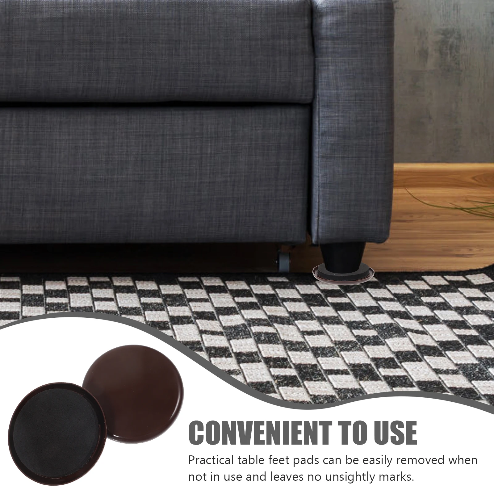 

4Pcs Furniture Sliders Pads for Carpet and Hardwood Floors Prevent Noise Vibration Under Furniture Bumper Floor Protectors