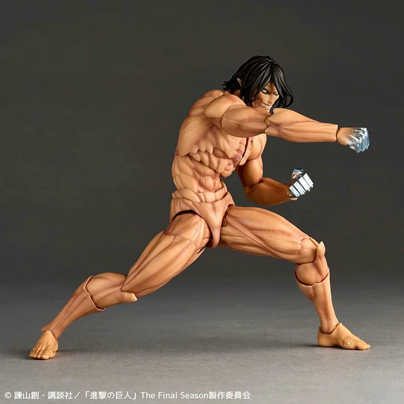 Original KAIYODO Revoltech AMAZING YAMAGUCHI Attack On Titan Eren Jaeger PVC Anime Action Figures Model Collection Toy