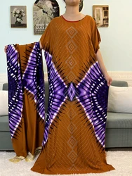 Abaya per le donne 2024 set musulmani diamanti cotone Boubou caftano Marocaine Nigeria sciolto Femme Robe con sciarpa nappa 165x80cm