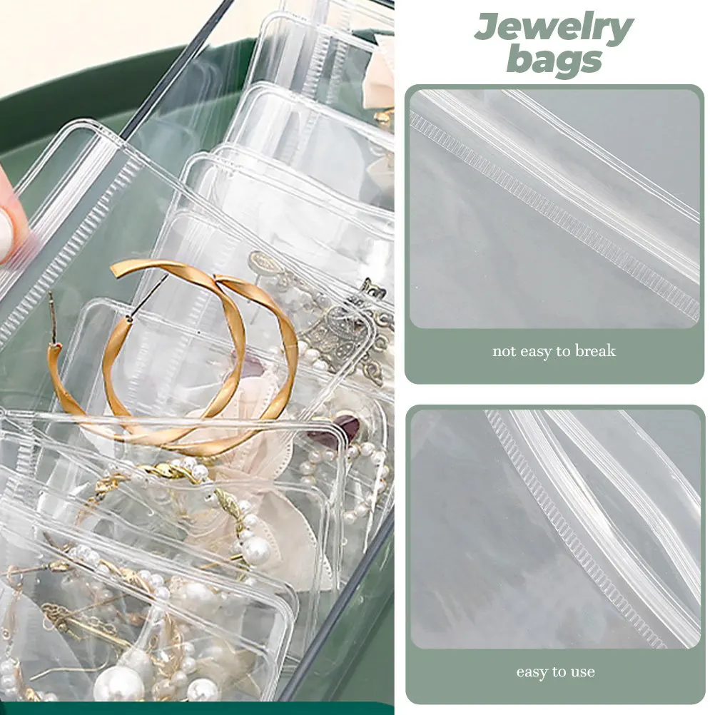 

300Pcs Jewelry Storage Bag Multifunctional Waterproof Portable Organizer for Earrings Rings Necklaces Clear PVC Pouches Bulk