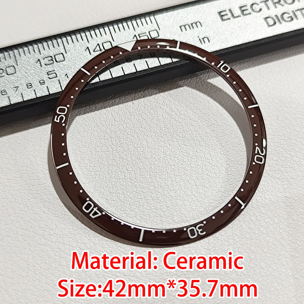 경사 세라믹 시계 베젤 인서트, 남성용 시계 베젤 액세서리, 다양한 색상 사용 가능, 42mm * 35.7mm