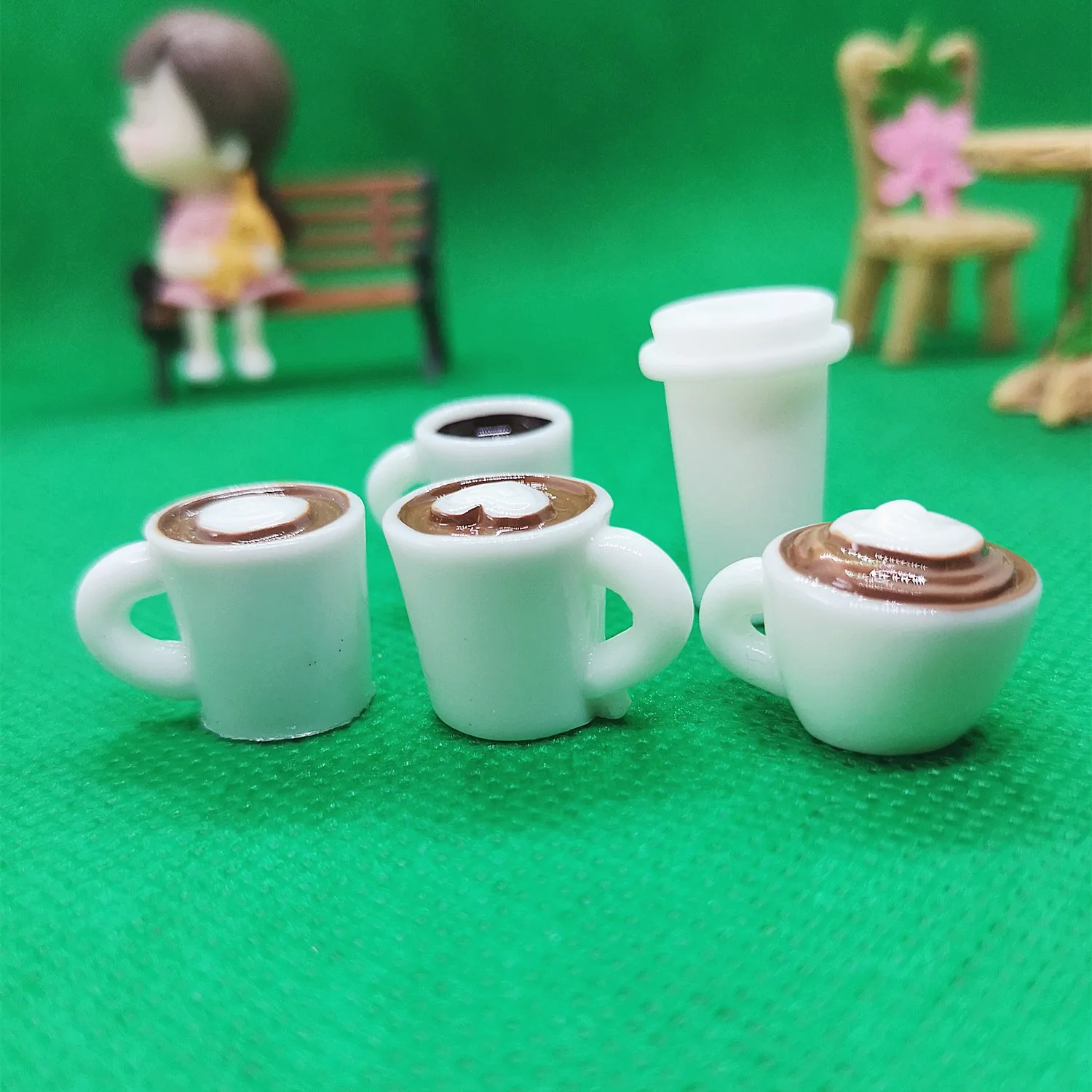 10 stücke Harz Simulierte Mini Kaffee Tasse Für DIY Telefon Fall Dekor Hause Miniatur Lebensmittel Spielen Flasche Für Küche Spielzeug Puppenhaus – Detail 3